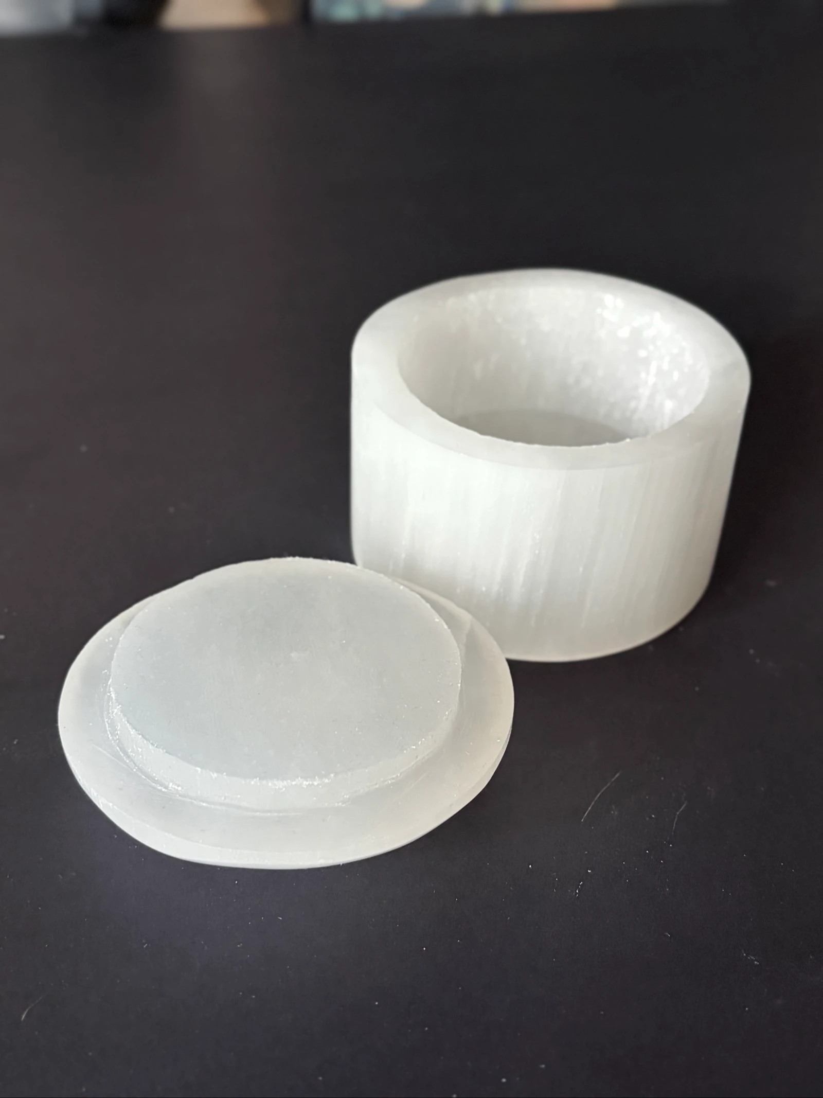 Caja de Selenita Blanca con Tapa – 8 cm – photo 2